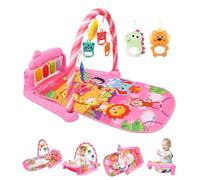 Arche de jeu pour bébé - Tapis de jeu pour bébé avec piano - Tapis de jeu avec arche de jeu amovible - Tapis d'activité pour bébé - Pour bébé et tout-petits de 0 à 24 mois - rose