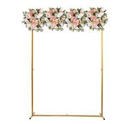 Arche de mariage - 2 x 1,5 m - En métal doré - Support de fond pour mariages et célébrations - Arche décorative avec vis papillon - Support polyvalent pour fleurs et ballons