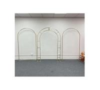 Arche De Mariage Accessoires de Mariage Arche dorée Fond scène Écran Ornement Décoration Mariage Fer Forgé Support Fleurs Or(Three-Piece Set)