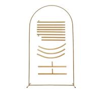 Arche de Mariage Arche dorée, Cadre for décoration de fête Mariage, Supports Toile Fond, Support Tube Rond arqué, kit Ballons, arrière-Plan d'affichage(6ft(180cm))
