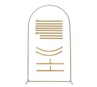 Arche de Mariage Arche dorée, Cadre for décoration de fête Mariage, Supports Toile Fond, Support Tube Rond arqué, kit Ballons, arrière-Plan d'affichage(4ft(120cm))