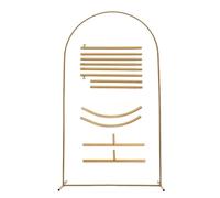 Arche de Mariage Arche dorée, Cadre for décoration de fête Mariage, Supports Toile Fond, Support Tube Rond arqué, kit Ballons, arrière-Plan d'affichage(4ft(120cm))