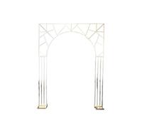 Arche de Mariage Arche plaquée Or, 1 ou 3 pièces, Cadre carré for Toile de Fond Mariage, Support Fleurs, Accessoires décoration fête en Plein air, étagère dorée, vitrine(A 1 Set 3PCS)