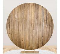 Arche De Mariage Couvre Bois Toile De Fond Ronde pour La Couverture Photographie Planche en Bois Brun Rustique Mariage Fête D’Anniversaire Cercle Photo Fond Arc, Nsw09384, D 6.5ft(200cm) Poly