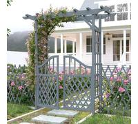 Arche de mariage de jardin avec portail treillis en bois pour décoration extérieure Pergola grise pour jardin pelouse cérémonie et plantes grimpantes 200 cm Taille