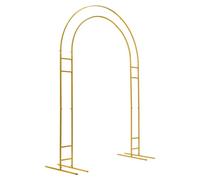 Arche de mariage - Design moderne à double tube - 2,2 m de haut - 1,5 m de large - Or - Acier - Autoportant - Parfait pour la décoration de mariage et de fête
