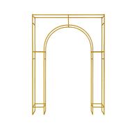 Arche de mariage dorée 1,8 x 2,5 m, arche de mariage carrée en métal avec arche intérieure incurvée, arche de mariage réutilisable pour la décoration de cérémonie Or
