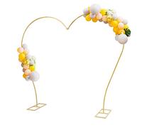 Arche de mariage dorée en forme de cœur - Arche de mariage dorée - Cadre floral décoratif - Pour cérémonie de mariage, fête d'anniversaire, douche nuptiale, anniversaire - Décoration de fond