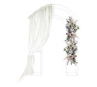 Arche de mariage en fer 1,5 × 2,3 m, capacité de charge 45 kg, structure en fer, structure incurvée, amovible pour banquet, décoration florale DIY pour mariage, fête et événements (blanc)
