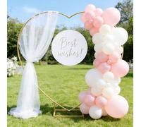Arche de Mariage en Forme de Cœur 2x2 m, Arche à Ballons avec 2 Sacs d’Eau, Support Métallique en Cœur, Arche Décorative pour Mariage, Baby Shower, Anniversaire, Fête, Décoration Événementielle