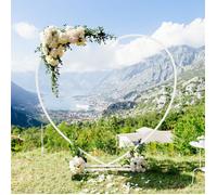 Arche de Mariage en Métal Blanc - en Forme de Coeur - Résistante à la Rouille - Installation Facile 2.2x2.2m