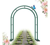 Arche de mariage en métal de 240 cm pour cérémonie et fêtes en plein air - Rose grimpante et treillis de fleurs - Revêtement en poudre - Vert - 1,2 m x 2,2 m