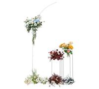 Arche de mariage en métal et 2 supports de fleurs - Support de fond blanc pour mariage, fête, fête - Fond photo