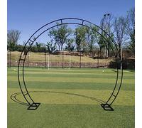 Arche de mariage en métal robuste - Anti-rouille - Porte de lune - Arche de jardin noir/blanc pour fêtes de mariage et événements - 2,8 x 3,2 m (H x l x l) - Parfait pour les mariages et célébrations