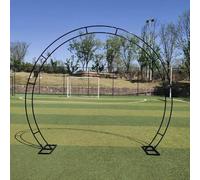 Arche de Mariage en métal Robuste, Portail Lunaire doré/Noir/Blanc, tonnelle de Jardin Circulaire for décoration de fête de Mariage, décorations de Jardin(Black,HxW/2.8x3.2m/9.2x10.5ft)