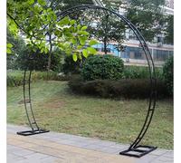 Arche de mariage en métal - Tonnelle ronde pour décoration de fête, cercle résistant à la rouille, design élégant pour roseraies et événements de porte de lune, 2,8 x 3,2 m