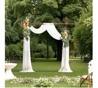 Arche de mariage jaune artificielle avec 2 Fleurs et 1 Tentures