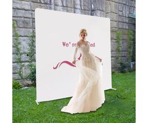 Arche de mariage rectangulaire en métal avec housse en tissu - Arche de rose solide - Support moderne pour arche de ballons - Kit pour fête de mariage - Décoration de jardin (blanc + blanc, 2 x 2 m)