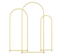 Arche de mariage, set de 3 supports de fond, décoration intérieure et extérieure, or, XS