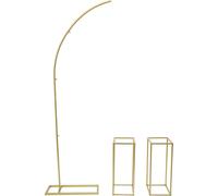 Arche de mariage, support à fleurs rectangulaire en métal, hauteur 2 m, set de 3 pièces, or, S