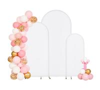 Arche de Mariage-VEVOR-Lot de 3 Support de Fond Arche 1,8 m 1,5 m 1,2 m avec Housse et Structure Métal Doré
