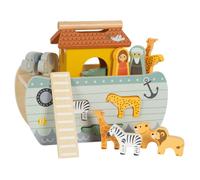Arche de Noé en bois - SMALL FOOT - Jouet en bois - Figurines Animaux - Bateau coloré - Intérieur