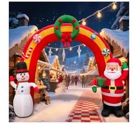 Arche de Noël gonflable de 11,8 m, Père Noël et bonhomme de neige, décoration extérieure avec lumières LED intégrées pour fêtes de Noël, intérieur et extérieur, pelouse et décoration d'hiver