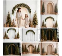 Arche de Noël pour photographie, toile de fond avec guirlande d'arbre de Noël, pour les fêtes d'hiver, portraits de famille et d'enfants, fond de studio photo pour la prise de vue 2.R7329