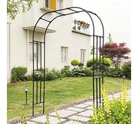 Arche de pergola de Jardin, élégante Arche en métal Noir, pergola décorative pour allées et entrées, Treillis Traditionnel pour Plantes, Toile de Fond paysagère intérieure/extérieure, durabl