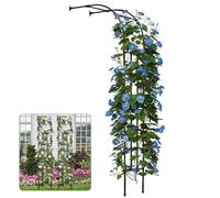 Arche de pergola de Jardin, Structure Murale Noire pour tonnelle de Jardin - Treillis pour rosiers en Arche métallique de 2 m, Demi-Support latéral en Acier pour la décoration de Jardin et l
