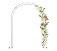 Arche de pergola en métal robuste pour mariages et jardins - Treillis noir et blanc résistant à la rouille pour plantes grimpantes, décorations d'extérieur, patio, pelouse, cérémonie, fête de mariage.