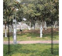 Arche De Rose De Jardin Treillis en Métal Cadre Arche Large 120cm 140cm 180cm 200cm 240cm 280cm 300cm 350cm Grande Pergola Tonnelle Décoration Arche pour Plantes GR, Black,Rose, 240x220x40CM