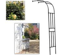 Arche De Rose Demi-Arche,Plantes Grimpantes Arche De Jardin Gazebo en Métal,Résistant Aux Intempéries Demi Arche Murale Latérale Pergola en Treillis,Arche De Mariage Décoration,Noir,90*240cm
