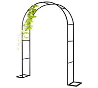 Arche de rose en métal, treillis de jardin pour plantes grimpantes, support durable pour tonnelle de jardin, arche d'entrée, largeur réglable de 120 à 350 cm, design noir élégant