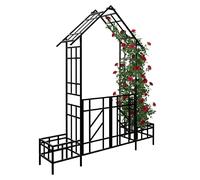 Arche de roses portillon treillis support grimpant toit pointu bordure
