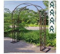 Arche de Rosier Escalade en Métal pour Jardin Extérieur Treillis Décoratif pour Vigne, Idéal pour Mariage, Hauteur Réglable 140-300cm, Marron (L140cm x H230cm)