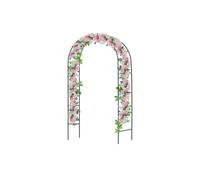Arche de rosiers en métal noir D08 - Roses - Tuteur résistant aux intempéries - 240 x 38 x 140 cm (H x P x L)