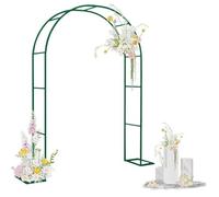 Arche de support en métal pour plantes grimpantes, hauteur réglable 220 cm, colonne de jardin verte avec base, idéale pour la décoration extérieure et la croissance des plantes