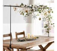 Arche de table réglable en métal avec pinces Noir | Arche de ballons de table pour mariage, fête, décoration d'anniversaire, décoration de Noël