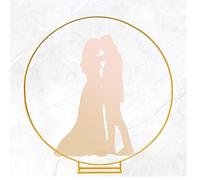 Arche de table ronde en métal, auvent de jardin, support de toile de fond ronde, kit d'arche de ballons pour mariage, fête d'anniversaire, cérémonie, décoration d'événement, 1,2 m de hauteur