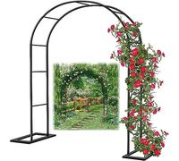 Arche De Tonnelle De Jardin Cadre en Acier Arche en Métal Résistant Aux Intempéries pour Plantes Grimpantes, Pergola en Treillis Autoportante 1,2 M 1,4 M 1,8 M 2,4 M 3 M, White, W2.4M*H2.2M