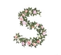 Arche de vigne de fleurs pour décoration de mariage avec roses artificielles et verdure - Convient pour une cérémonie en plein air, une entrée ou une toile de fond pour photo (rose-2)