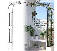 Arche Demi-Cercle Pour Plantes Grimpantes Mariage Arche Demi Lune, 0.6-3m Large,support Pour Plantes Grimpantes, Acier Galvanisé Revêtu De Résine, Design Spirale Pour Roses/Jasmin(Black,W260cmxH240cm)
