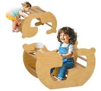 Arche d'escalade enfant bureau 2 en 1 bois pin naturel G