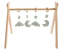 Arche d'éveil bois avec 4 jouets - uni sauge vert TU