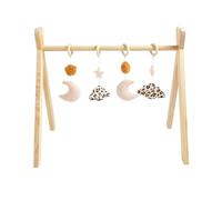 Arche D'éveil Bois Avec 4 Jouets Ecru