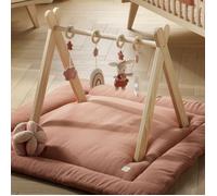 Sauthon – Arche d'éveil Petit Cœur en bois avec 4 jouets – Beige/rose
