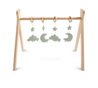 Arche d'éveil bois avec 4 jouets - uni sauge vert TU
