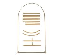 Arche dorée, Cadre for décoration de fête Mariage, Supports Toile Fond, Support Tube Rond arqué, kit Ballons, arrière-Plan d'affichage pour Anniversaire, Mariage, Remise de diplôme(4ft(120cm))