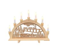 Arche en Bois - Motif Chemin de Fer - 7 Ampoules - Environ 45 x 4 x 33 cm.